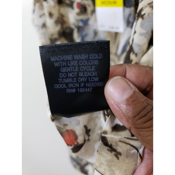 Patterson J. Kincaid brown, spaghetti strap, sheer, floral tank, top, size M - Picture 5 of 7